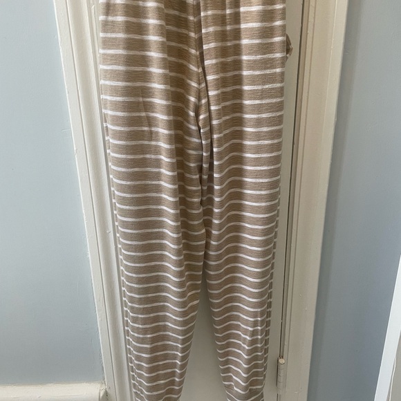 Aerie Striped Tan and White Jumpsuit with Pockets - Picture 6 of 7